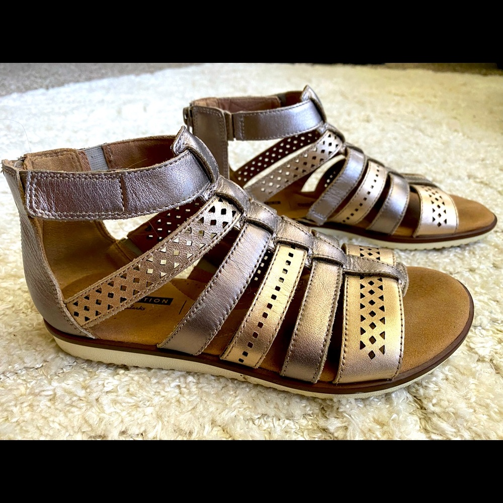 Clarks Warrior Leather Sandal with cushion insoles.  Like